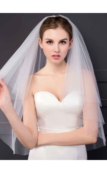 Two-tier Cut Edge Elbow Bridal Veils