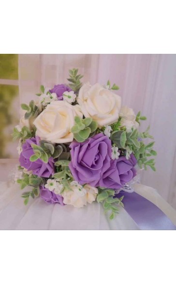 Classic Round Foam Bridal Bouquets (Sold in a single piece) - Bridal Bouquets