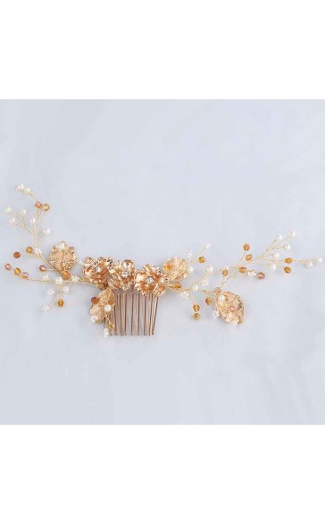 Combs & Barrettes/Headpiece Beautiful With Pearl/Crystal